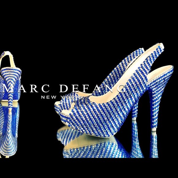 NWT Marc Defang Crystal Slingback Heels NIB - Picture 4 of 6